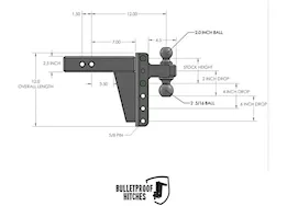 Bulletproof Hitches 2.5" Heavy Duty 6" Drop/Rise Hitch