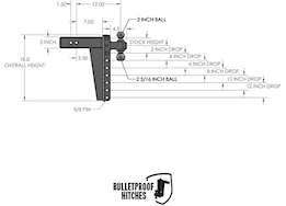 Bulletproof Hitches 3.0" Heavy Duty 12" Drop/Rise Hitch