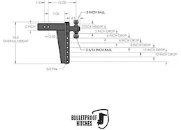 Bulletproof Hitches 3.0" Heavy Duty 12" Drop/Rise Hitch