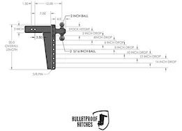 Bulletproof Hitches 3.0" Heavy Duty 14" Drop/Rise Hitch