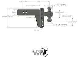 Bulletproof Hitches 3.0" Heavy Duty 4" Drop/Rise Hitch