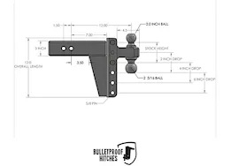 Bulletproof Hitches 3.0" Heavy Duty 6" Drop/Rise Hitch