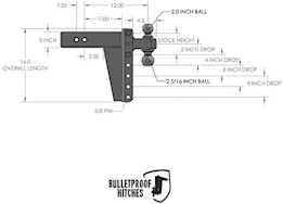 Bulletproof Hitches 3.0" Heavy Duty 8" Drop/Rise Hitch