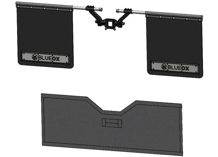 Blue Ox 2.5IN RECEIVER INCLUDES ROCK SCREEN MUD FLAP SYSTEM BLACK