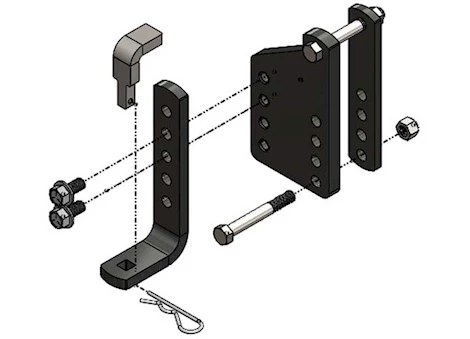 Blue Ox TRACKPOINT/2-POINT L BRACKET WITH MOUNT MOUNT, SINGLE, KIT