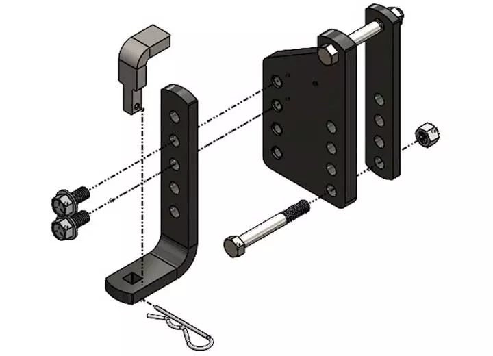 Blue Ox Trackpoint/2-point l bracket with mount mount, single, kit