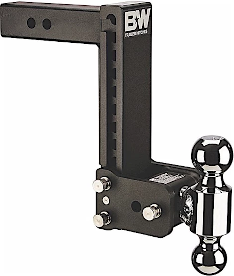 B & W Trailer Hitches BLACK TOW & STOW 12IN MODEL 2.5IN RECEIVER 8.5IN DROP 9IN RISE 2 & 2 5/16IN BALLS