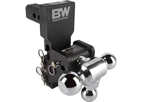B & W Trailer Hitches BLACK TOW & STOW 2IN SHANK 5IN DROP/6IN RISE  1 7/8IN&2IN&2 5/16IN TRI BALL ADJUSTABLE MOUNT