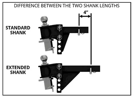 B & W Trailer Hitches WDH HEAD UNIT 16K 2IN RECEIVER, EXTENDED SHANK