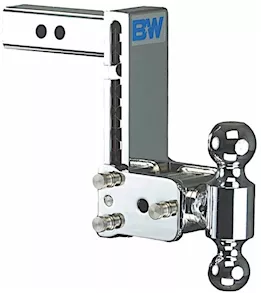 B & W Trailer Hitches Chrome tow & stow 10in model 7in drop 7.5in rise 2 & 2 5/16 balls