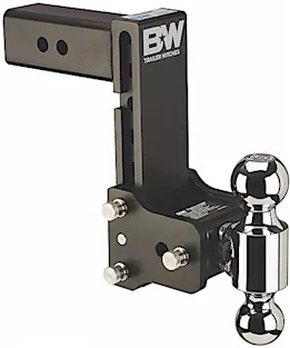 B & W Trailer Hitches Class v 2 1/2in receiver black tow & stow 10in model 7in drop 7.5in rise 2in & 2 5/16in balls