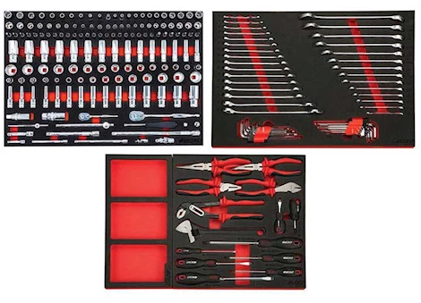 Boxo Tools 217PC METRIC AND SAE TOOL SET (6-POINT SHALLOW & 12-POINT DEEP SOCKETS)