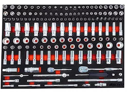 Boxo Tools 217pc metric and sae tool set (6-point shallow & 12-point deep sockets)