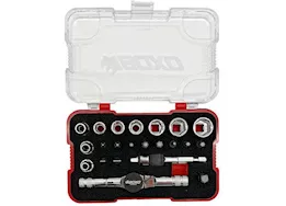 Boxo Tools 22pc ratchet bit driver t-handle, socket and bit set