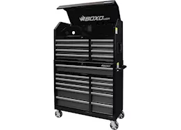 Boxo Tools Tech series, 41in loaded top and bottom combo tool box w/217pc tool set, gloss black