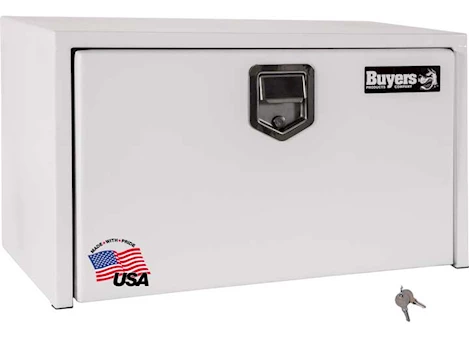 Buyers Products 14X16X36 INCH WHITE STEEL UNDERBODY TRUCK BOX WITH PADDLE LATCH