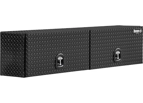 Buyers Products 18X16X88IN GLOSS BLACK DIA TREAD ALUM TOPSIDER TRUCK BOX W/FLIP-UP DOORS