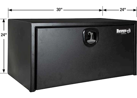 Buyers Products 24x24x30 inch textured matte black steel underbody truck box with 3-point latch Main Image