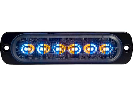 Buyers Products AMBER/BLUE DUAL COLOR THIN 4.5 INCH WIDE LED STROBE LIGHT