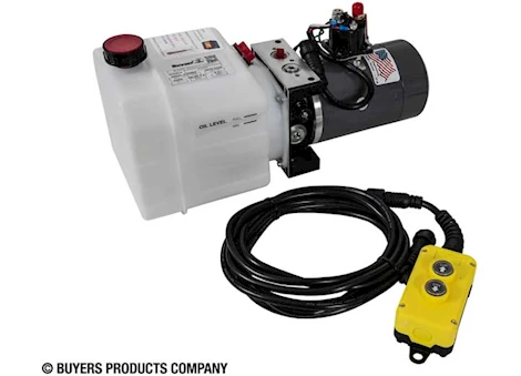 Buyers Products BUYERS 3-WAY DC POWER UNIT-ELECTRIC CONTROLS HORIZONTAL 0.75 GALLON POLY RESERVOIR