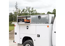 Buyers Products 18in x 16in x 88in  diamond tread aluminum topsider truck w/2 drop doors