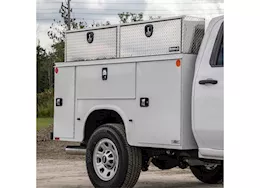 Buyers Products 18in x 16in x 88in  diamond tread aluminum topsider truck w/2 drop doors