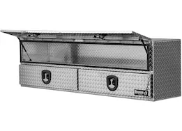 Buyers Products 21in x18in x88in  diamond tread aluminum flatbed contractor w/2 lower drawers