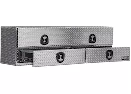 Buyers Products 21in x18in x88in  diamond tread aluminum flatbed contractor w/2 lower drawers