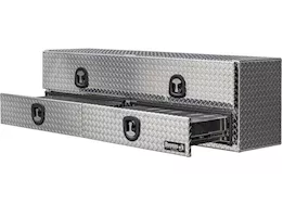 Buyers Products 21in x18in x88in  diamond tread aluminum flatbed contractor w/2 lower drawers