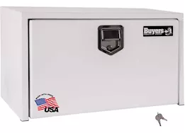 Buyers Products 14x16x36 inch white steel underbody truck box with paddle latch