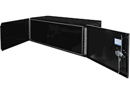 Buyers Products 24x24x60 in black smooth alum underbody truck tool box-double barn door 3-point compression latch
