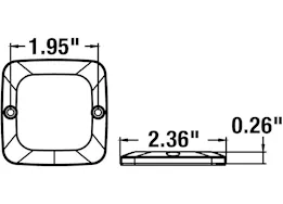 Buyers Products Ultra thin square 2 inch led strobe light-amber