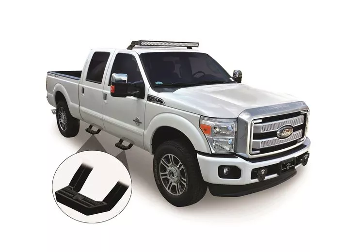 Carr 99-16 f250/f350/f450/f550 super duty/00-05 excursion black ld step pair all doors