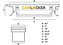 Cam Locker 63IN Low Profile Deep and Notched Crossover Truck Tool Box, Matte Black - | TBCAM-KS63LPFN-MB
