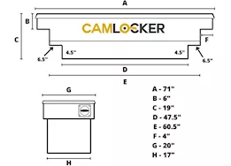 Cam Locker Notch Crossover Truck Tool Box, Matte Black - 71IN X 20W X 19D