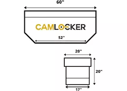 Cam Locker Cam 60in chest beveled corners matte black