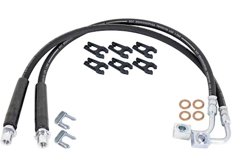 Rock Jock 20-C GLADIATOR JT EXTENDED REAR BRAIDED BRAKE HOSE KIT