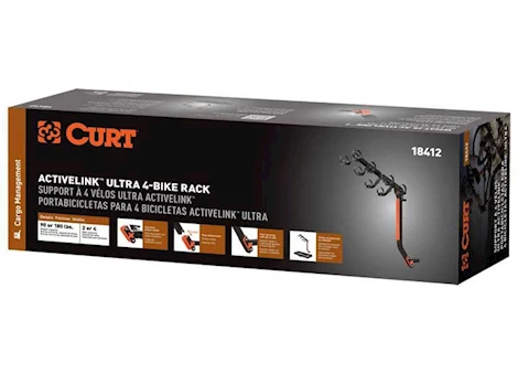 Curt Manufacturing ACTIVELINK ULTRA HITCH-MOUNTED BIKE RACK (4 BIKES, 2IN SHANK)