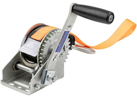 Curt Manufacturing CRANK STYLE WINCH W/15FT STRAP 900LB 6.5IN HANDLE