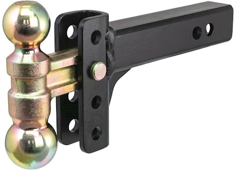 Curt Manufacturing SLIM ADJUSTABLE CHANNEL MOUNT W/DUAL BALL 2IN SHANK 3 3/4IN DROP 10K
