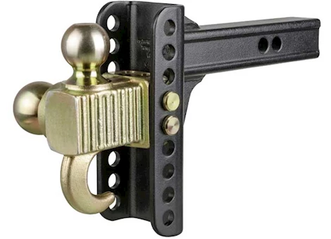 Curt Manufacturing ADJUSTABLE CHANNEL MOUNT W/HOOK&STEP DUAL BALL 2IN SHANK 6IN DROP 14K