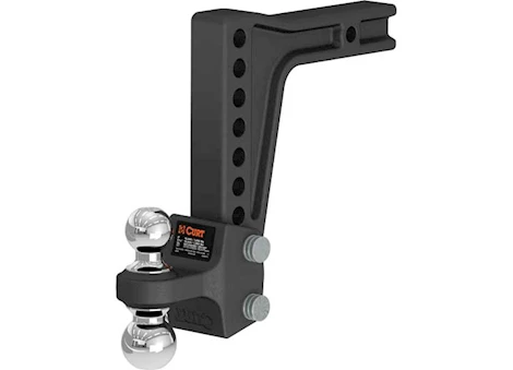 Curt Manufacturing DEEP-DROP ADJUSTABLE TRAILER HITCH BALL MOUNT WITH DUAL BALL, 2IN SHANK, 15K