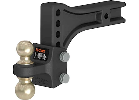 Curt Manufacturing HD ADJUSTABLE TRAILER HITCH BALL MOUNT WITH DUAL BALL, 2 1/2IN SHANK, 20K