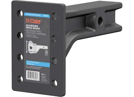 Curt Manufacturing Class v adjustable pintle mount 2 1/2in shank 7 1/4in h x 10 3/4in l 20,000lbs Main Image