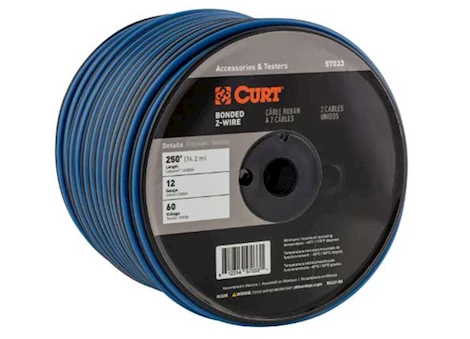 Curt Manufacturing Automotive primary wire 250ft spool-2-bond black, blue Main Image