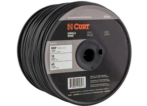 Curt Manufacturing Automotive primary wire 500ft spool-black Main Image