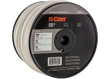 Curt Manufacturing AUTOMOTIVE PRIMARY WIRE 500FT SPOOL-WHITE