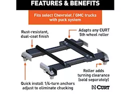 CURT 5th Wheel Roller Adapter for GM with OEM Puck System