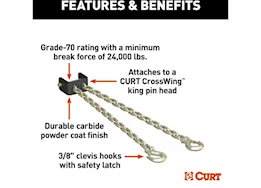 Curt Manufacturing Crosswing 5th wheel safety chain assembly
