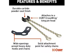 Curt Manufacturing Crosswing 5th wheel safety chain assembly w/gooseneck anchor plate